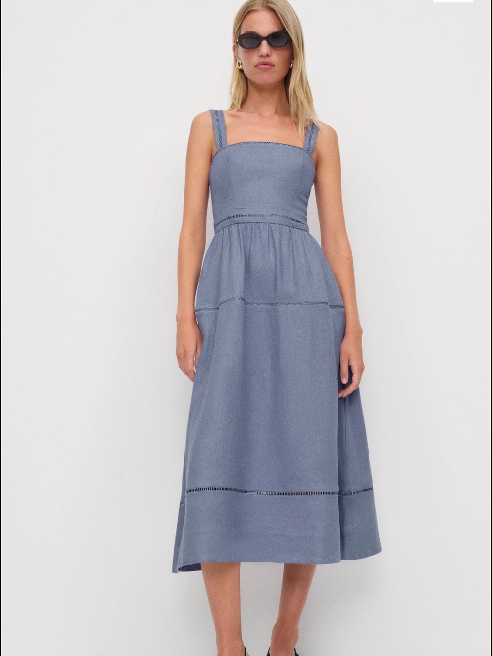 NWOT Reformation Midi Sundress, size 6, Cornflower Blue